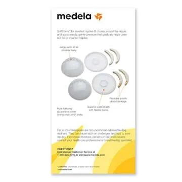 Medela SoftShells Breast Shells for Flat or Inverted Nipples, Discreet Breast Shells for Your Unique Body, Flexible and Easy to Wear, Made without BPA