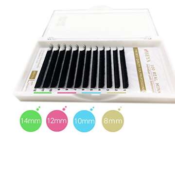 3D Mink Eyelash Extensions Individual Mink Lashes Private Natural False Eyelashes,C Curl Mixed Length 8-14mm (8-14mix)