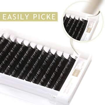 3D Mink Eyelash Extensions Individual Mink Lashes Private Natural False Eyelashes,C Curl Mixed Length 8-14mm (8-14mix)