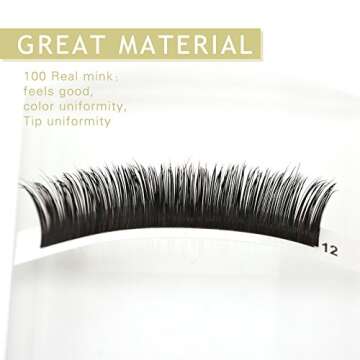 3D Mink Eyelash Extensions Individual Mink Lashes Private Natural False Eyelashes,C Curl Mixed Length 8-14mm (8-14mix)