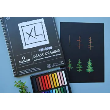 Canson XL Drawing Paper Pad, Black, 40 Sheets, Art Supplies