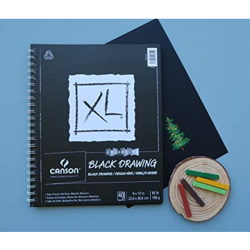 Canson XL Drawing Paper Pad, Black, 40 Sheets, Art Supplies