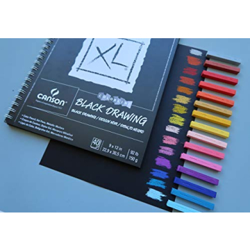 Canson XL Drawing Paper Pad, Black, 40 Sheets, Art Supplies