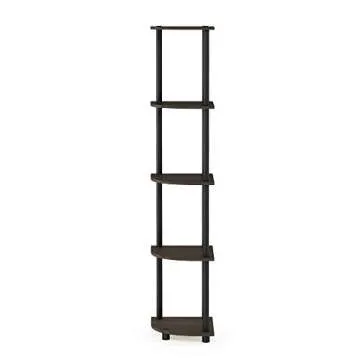 Furinno 5 Tier Corner Shelving Unit - Stylish Storage Solution