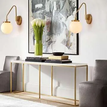 Pathson Vintage Industrial Wall Light, Adjustable Swing Arm Bedside Lamp Wall Sconce Lighting E26 Ba...