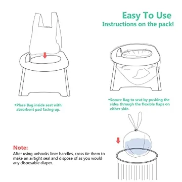Disposable Potty Liners for Toddlers Travel Hygiene 30 Pack