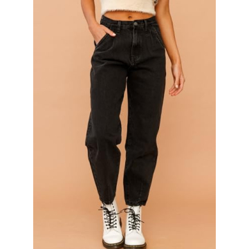 Fabulous Black High Waisted Baggy Jeans for Women