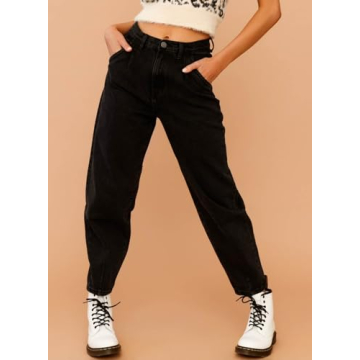 Fabulous Black High Waisted Baggy Jeans for Women