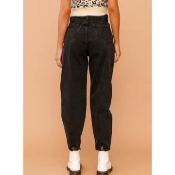 Fabulous Black High Waisted Baggy Jeans for Women