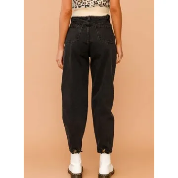 Fabulous Black High Waisted Baggy Jeans for Women