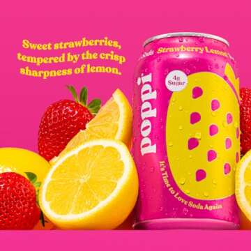Poppi Strawberry Lemonade Prebiotic Soda - Refreshingly Healthy