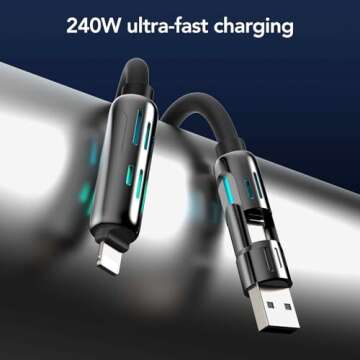 MFish 4-in-1 USB Charging Cable - Fast 240W Support