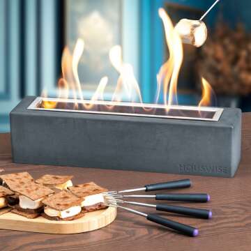 Portable Mini Tabletop Fire Pit & S'mores Maker - Concrete Design