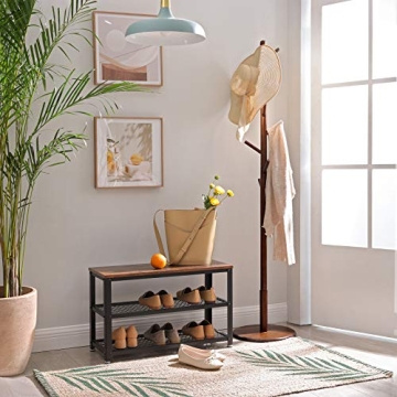 VASAGLE Solid Wood Coat Rack with Adjustable Heights