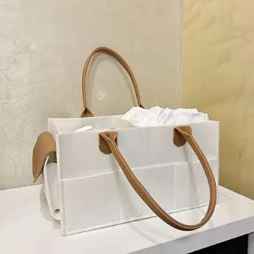 kilomon Baby Diaper Caddy Organizer - Diaper Organizer Caddy for Car and Nursery Storage Bin, Diaper Organizer for Changing Table Diaper Caddy for Baby Girl boy with Handle