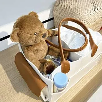 kilomon Baby Diaper Caddy Organizer - Diaper Organizer Caddy for Car and Nursery Storage Bin, Diaper Organizer for Changing Table Diaper Caddy for Baby Girl boy with Handle