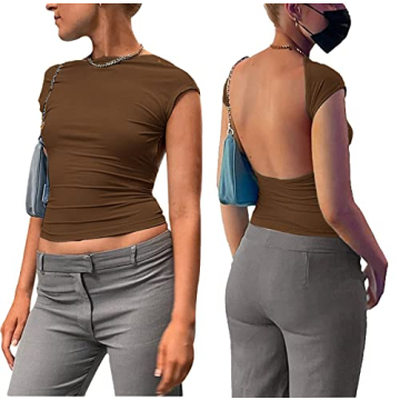 Chic ForeFair Women Sexy Backless Top - Summer Casual Y2K Fashion