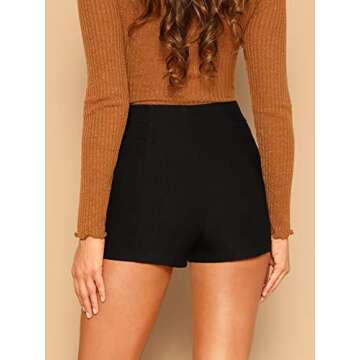 Floerns Women's Casual High Waist Skinny Shorts with Pocket Black L