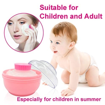 Fluffy Body Powder Puff Box for Baby Adult Care LightCoral