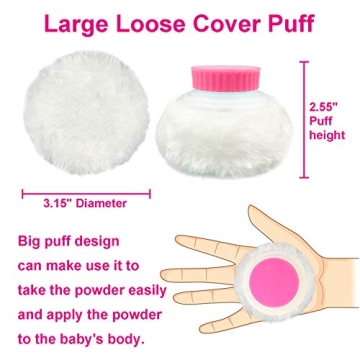 Fluffy Body Powder Puff Box for Baby Adult Care LightCoral