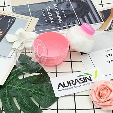 Fluffy Body Powder Puff Box for Baby Adult Care LightCoral