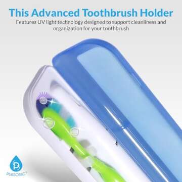 Pursonic Portable UV Toothbrush Sanitizer Case - Travel Toothbrush Sanitizer and Holder - Toothbrush...