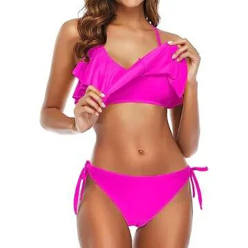 Tempt Me Hot Pink Flounce Bikini for Women - Sexy Swimwear