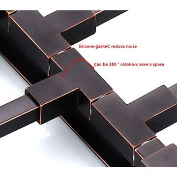 ELLO&ALLO Oil Rubbed Bronze Towel Bars for Bathroom Wall Mounted Swivel Towel Rack Holder with Hooks...