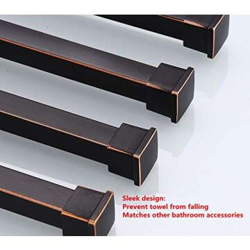 ELLO&ALLO Oil Rubbed Bronze Towel Bars for Bathroom Wall Mounted Swivel Towel Rack Holder with Hooks 4-Arm