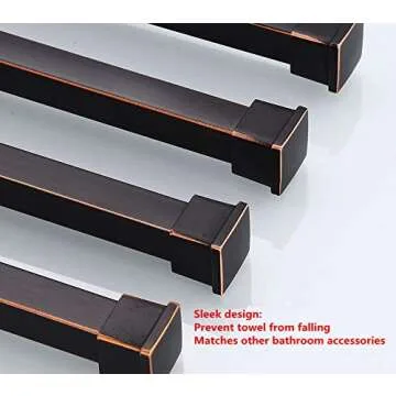 ELLO&ALLO Oil Rubbed Bronze Towel Bars for Bathroom Wall Mounted Swivel Towel Rack Holder with Hooks 4-Arm