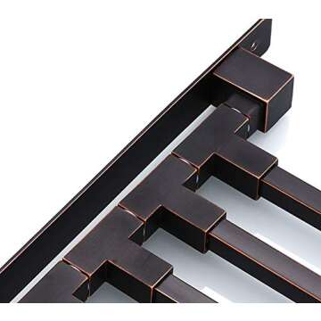 ELLO&ALLO Oil Rubbed Bronze Towel Bars for Bathroom Wall Mounted Swivel Towel Rack Holder with Hooks 4-Arm