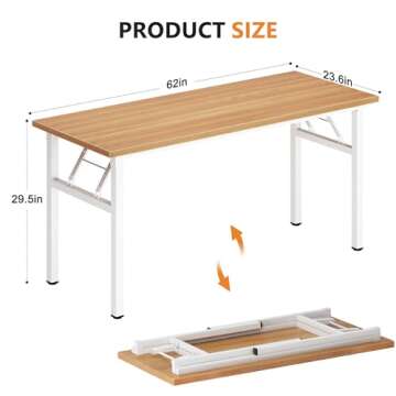 DlandHome Folding Desk: Stylish Computer Table for Home Office