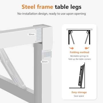 DlandHome Folding Desk: Stylish Computer Table for Home Office