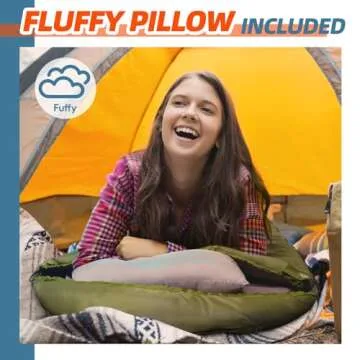 MEREZA 0 Degree Winter Sleeping Bag for Adults Kids with Pillow, Cold Weather Sleeping Bag for 4 Season Camping Hiking Backpacking Sleeping Bags for Big and Tall