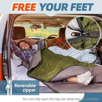 MEREZA 0 Degree Winter Sleeping Bag for Adults Kids with Pillow, Cold Weather Sleeping Bag for 4 Season Camping Hiking Backpacking Sleeping Bags for Big and Tall