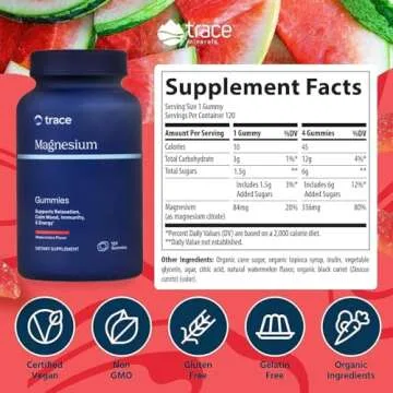 Trace Minerals Magnesium 84mg - Chewable Magnesium Supplement for Bone & Heart Health Support - Immu...