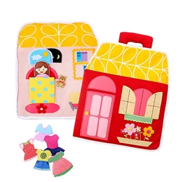 LOVELNE Quiet Book, Busy Book, Carry Home, Dollhouse Bag, Educational Toy, Toddler Activity Book, To...