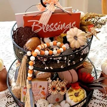 R HORSE Wood Bead Tassel Garland for Rustic Home Decor