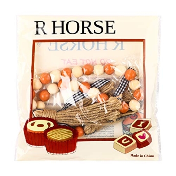 R HORSE Wood Bead Tassel Garland for Rustic Home Decor