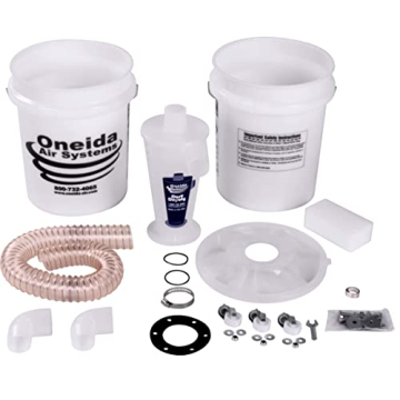 Oneida Air Systems Dust Deputy Deluxe Cyclone Separator Kit with Collapse-Proof Buckets for Wet/Dry ...