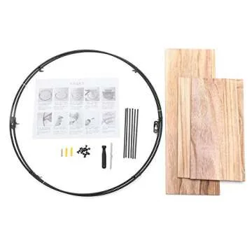 Hoofaway Wall Shelf Rustic Wood Floating Shelves, Decorative Wall Round Shelf for Bedroom, Living Room, Bathroom, Kitchen, Office and More