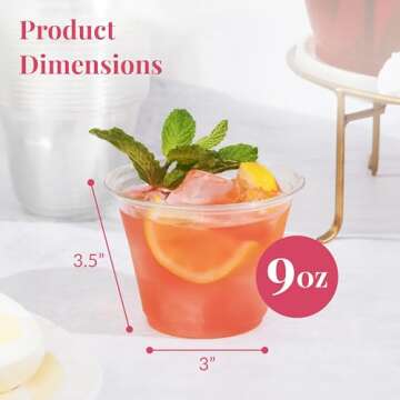 Prestee Clear Plastic Cups for Parties and Everyday Use