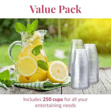 Prestee Clear Plastic Cups for Parties and Everyday Use