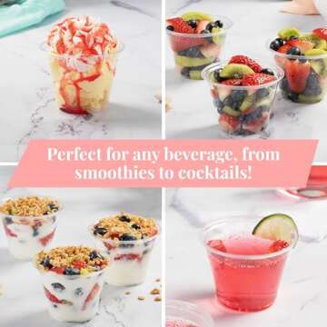 Prestee Clear Plastic Cups for Parties and Everyday Use