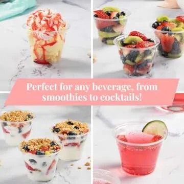 Prestee Clear Plastic Cups for Parties and Everyday Use