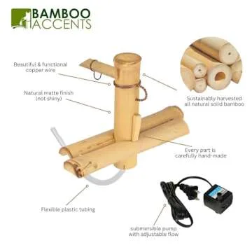 Bamboo Accents Zen Garden Fountain for All Spaces
