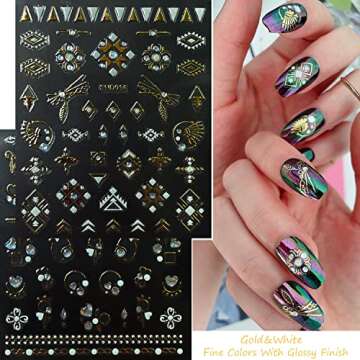 Luxury 32 Sheet 3D Nail Art Stickers for DIY Decoration