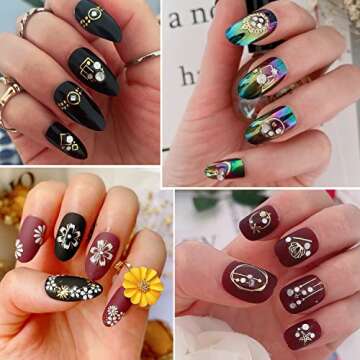 Luxury 32 Sheet 3D Nail Art Stickers for DIY Decoration