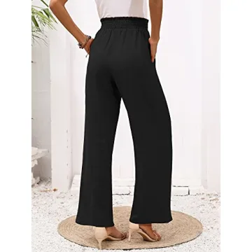 Heymoments Women's Stylish Wide Leg Lounge Pants with Pockets