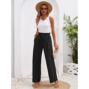 Heymoments Women's Stylish Wide Leg Lounge Pants with Pockets